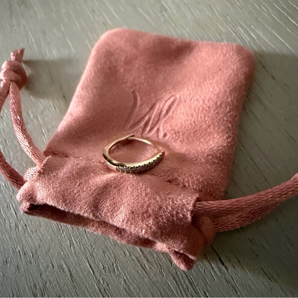 Mejuri Gold Pavé Diamond Huggie Hoop - Picture 6 of 8